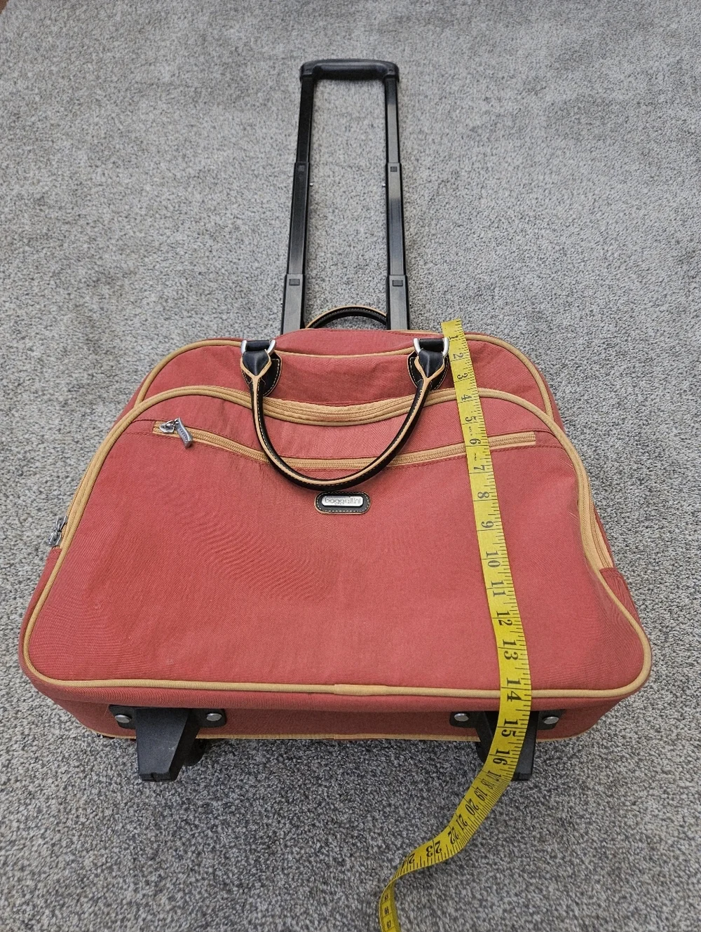 BAGGALLINI TRAVEL BAG LUGGAGE ROLLING CARRY ON Suitcase Weekender Orange Rust